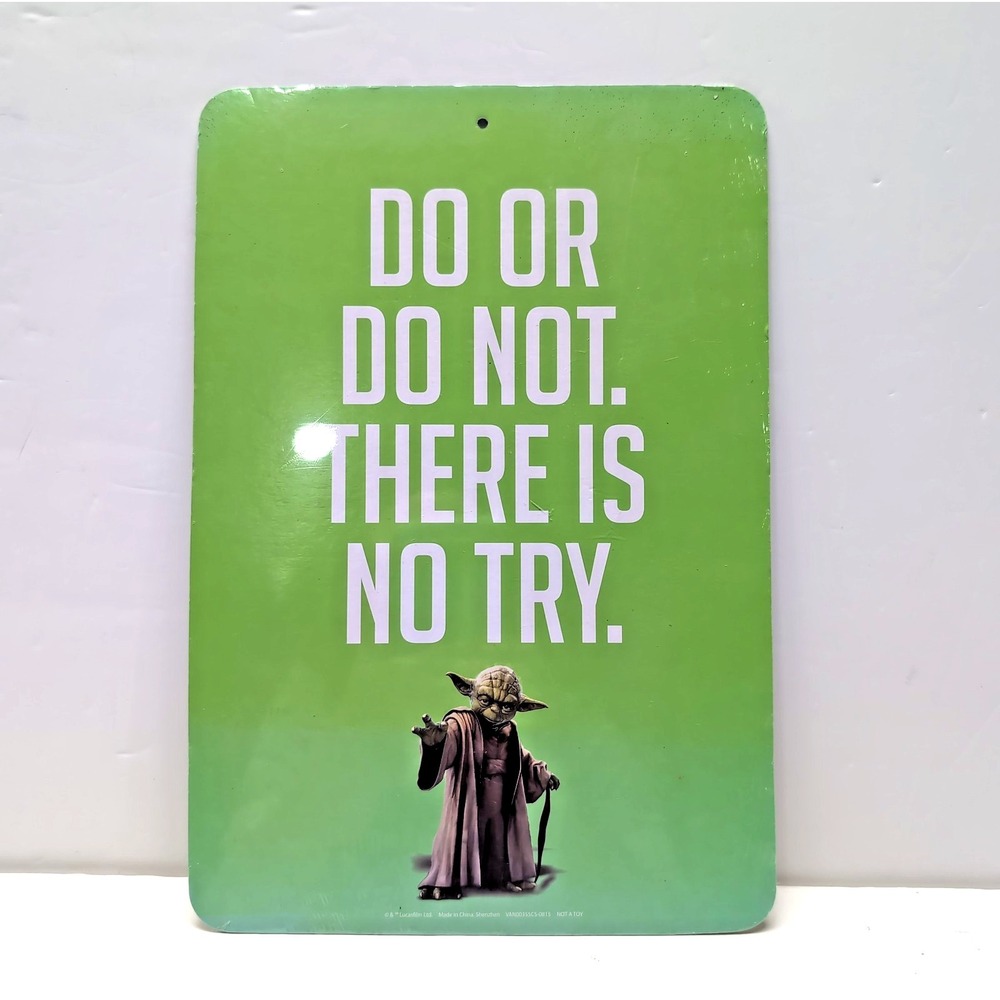 Star Wars Yoda Sign "Do‎ Or Do Not There Is No Try" Wall Decor 8x12" READ